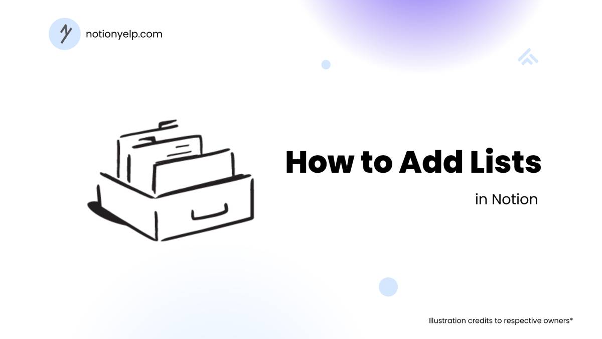How to add lists in Notion
