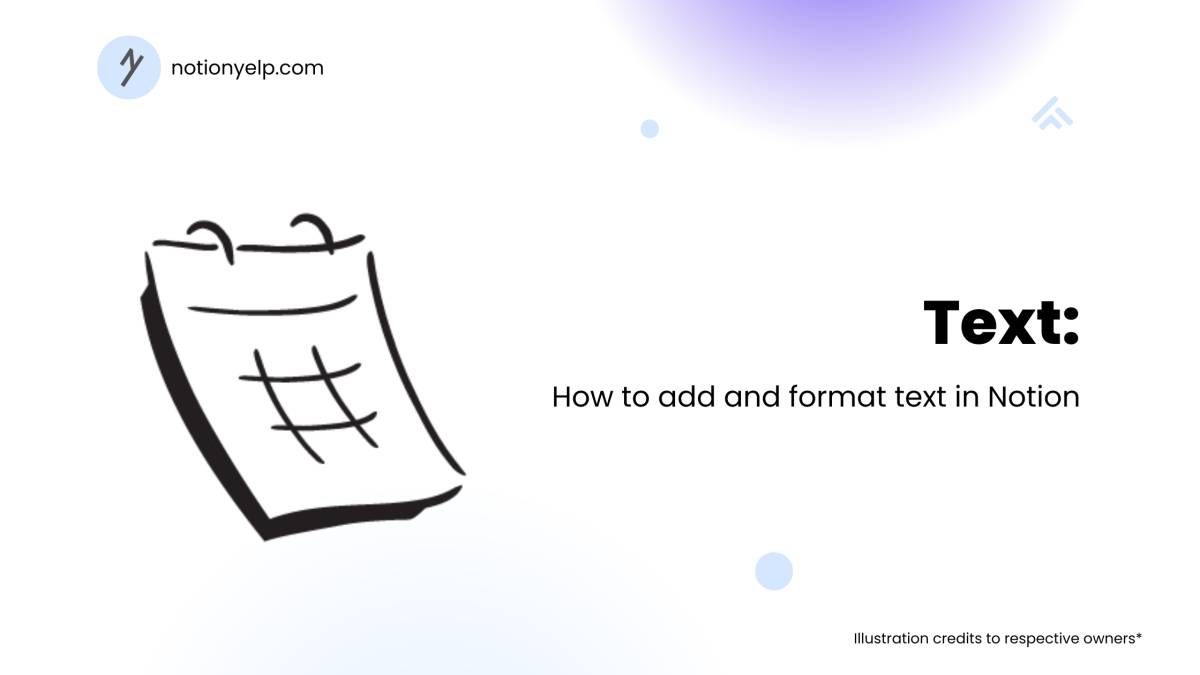 How to add and format text in Notion